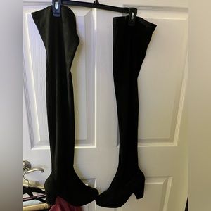 EUC Beston Faux Suede Thigh Boots wide 11 $47 OBO